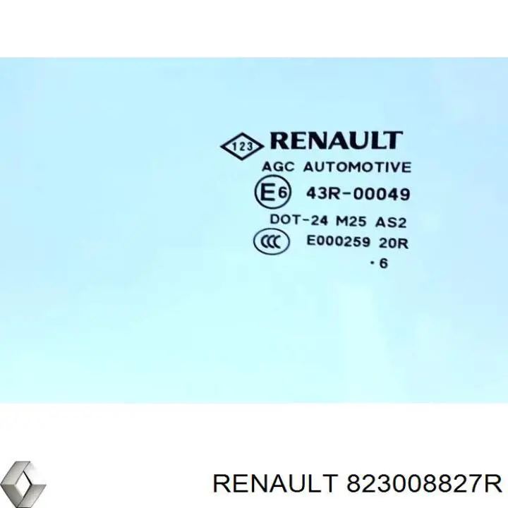 Скло заднього ліхтаря, правого Renault (RVI) 823008827R