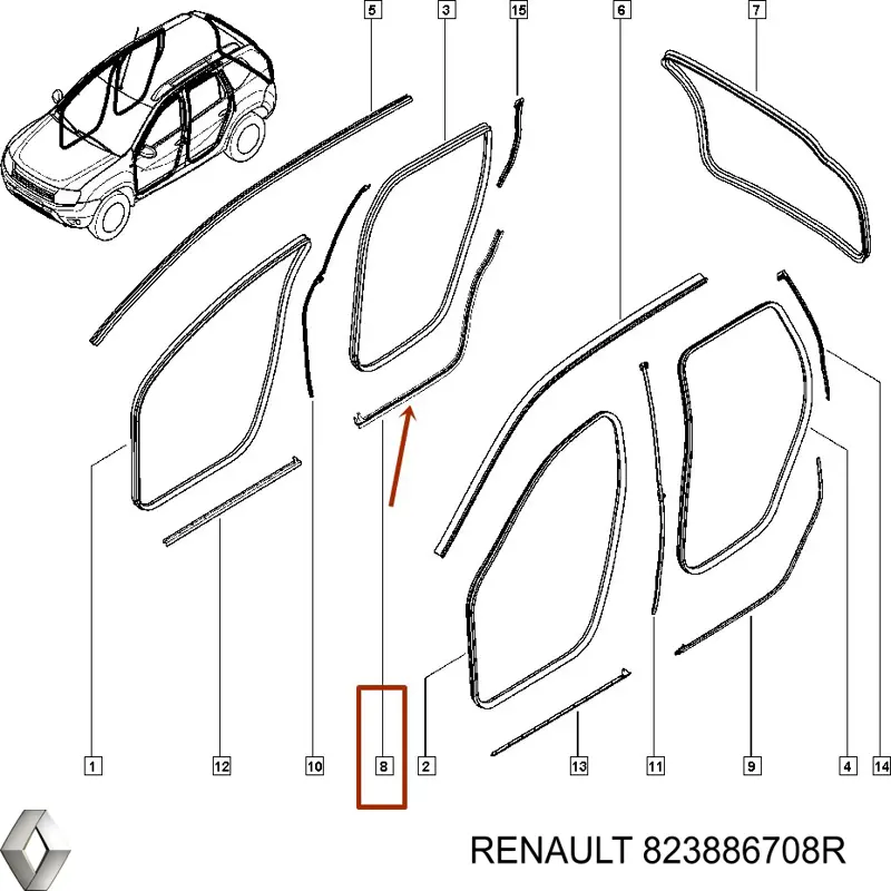  Renault (RVI) 823886708R ціна, від 14.22 USD