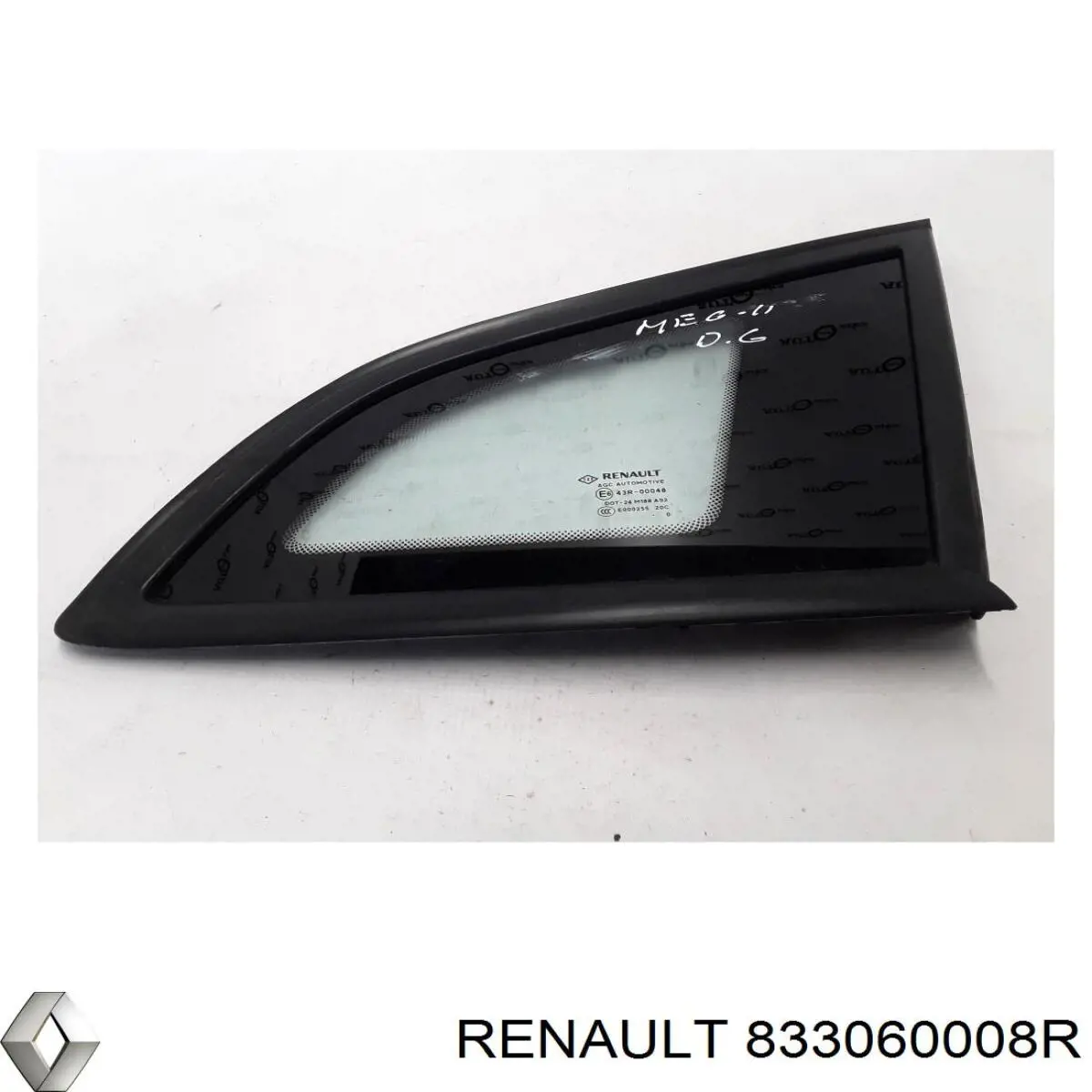 833060008R Renault (RVI) Стукло багажника, праве