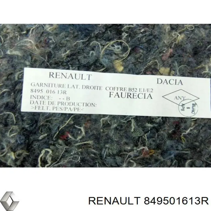 849501613R Renault (RVI) Облицювання багажного відсіку, праве