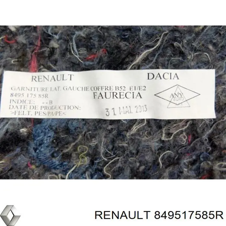 849517585R Renault (RVI) Облицювання багажного відсіку, ліва