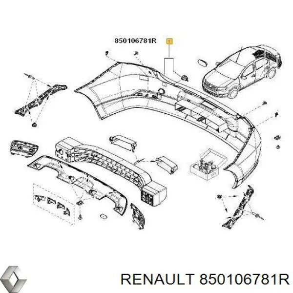 Кожух бампера заднього Renault (RVI) 850106781R ціна, від 57.30 USD