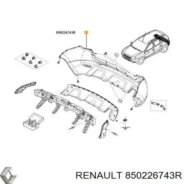 850226743R Renault (RVI) бампер задній