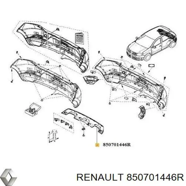 Спойлер заднього бампера 850701446R Renault (RVI)