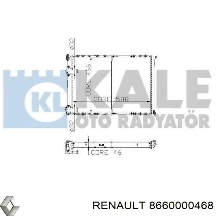8660000468 Renault (RVI) радіатор охолодження двигуна
