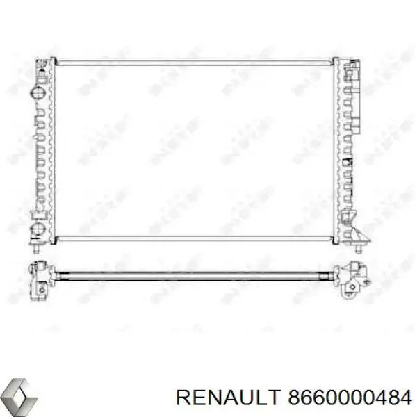 Радіатор охолодження двигуна 8660000484 Renault (RVI)