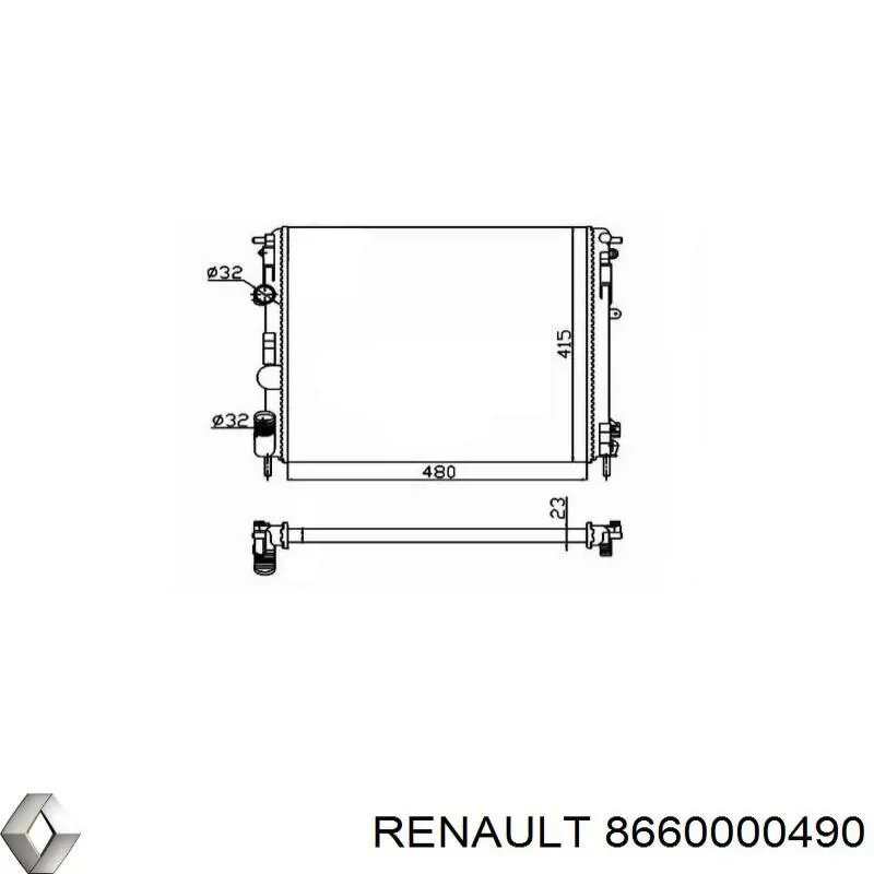 8660000490 Renault (RVI) радіатор охолодження двигуна