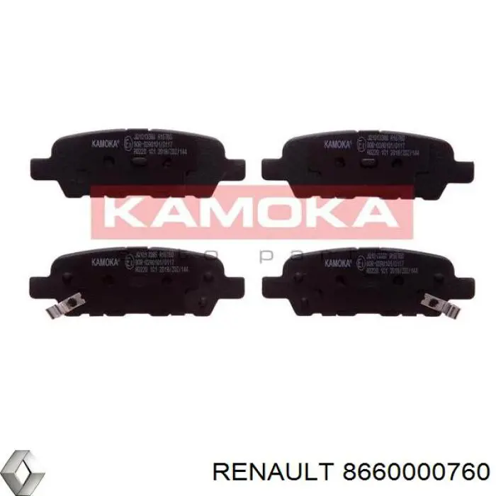 Колодки гальмові задні, дискові 8660000760 Renault (RVI)