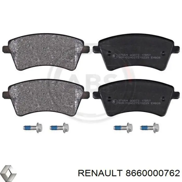 Колодки гальмівні передні, дискові 8660000762 Renault (RVI)