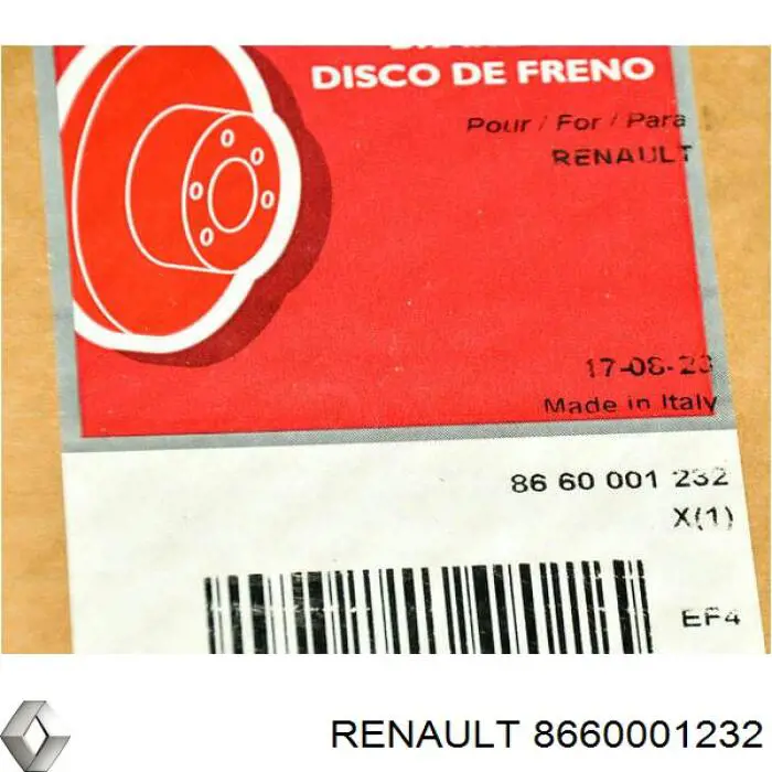 Гальмівні диски передні 8660001232 Renault (RVI)