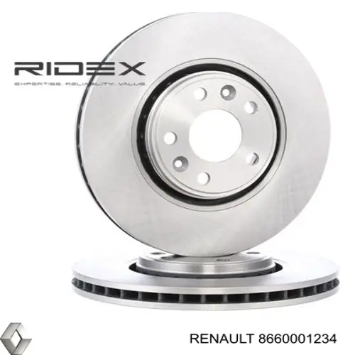 Диск переднього гальма Renault (RVI) 8660001234 ціна, від 73.65 USD