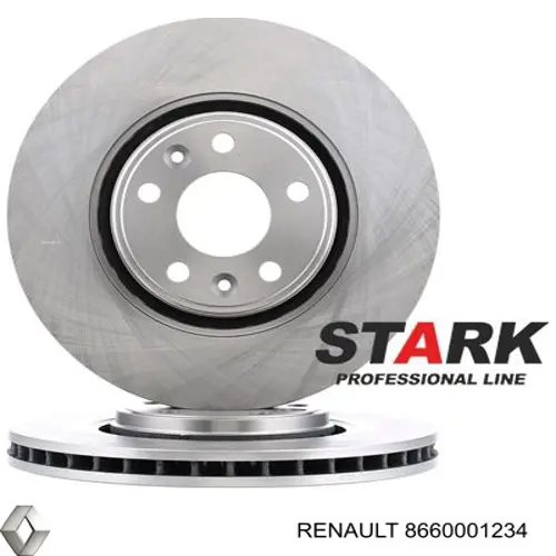 8660001234 Renault (RVI) диск гальмівний передній