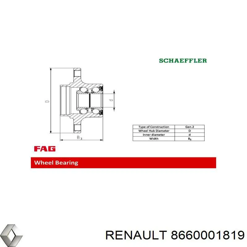 Купити 8660001819 Renault (RVI) Підшипник задньої ступиці