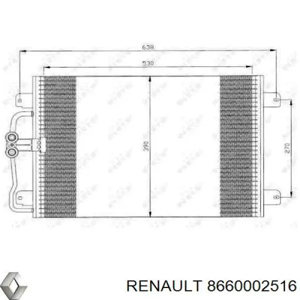 Конденсатор кондиціонера Renault (RVI) 8660002516 ціна, від 66.94 USD