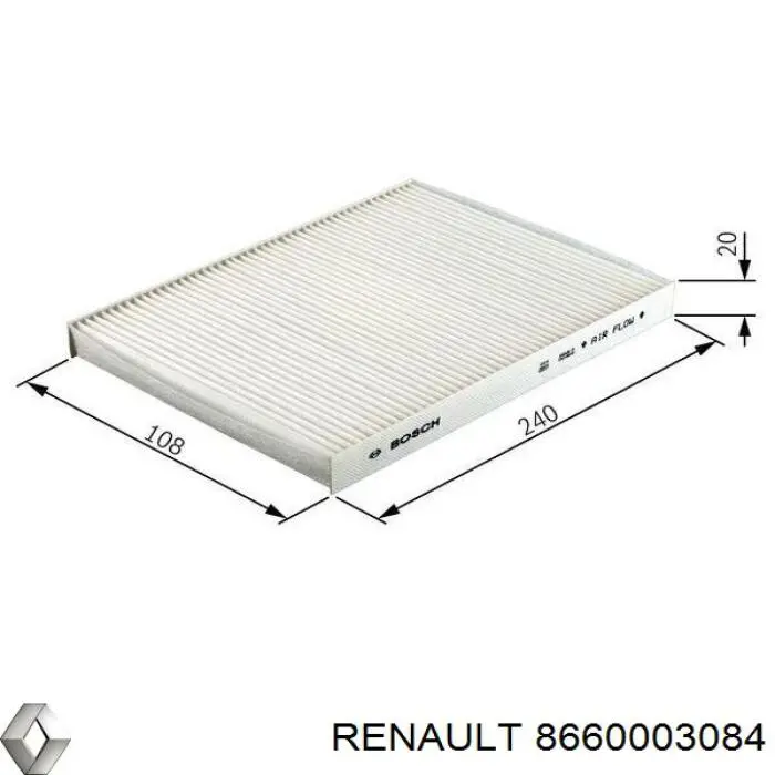Купити 8660003084 Renault (RVI) Фільтр салону вугільний