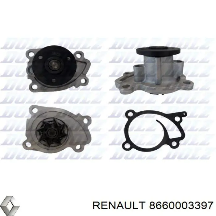 Помпа водяна, (насос) охолодження 8660003397 Renault (RVI)