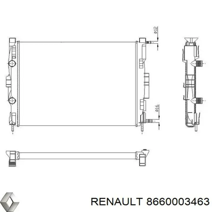 Радіатор охолодження Renault (RVI) 8660003463