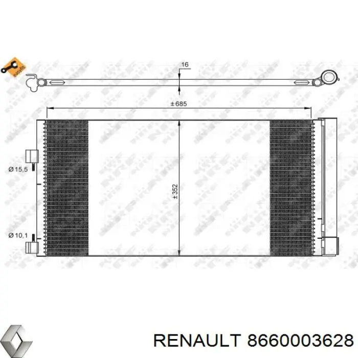 Конденсатор кондиціонера Renault (RVI) 8660003628 ціна, від 84.45 USD