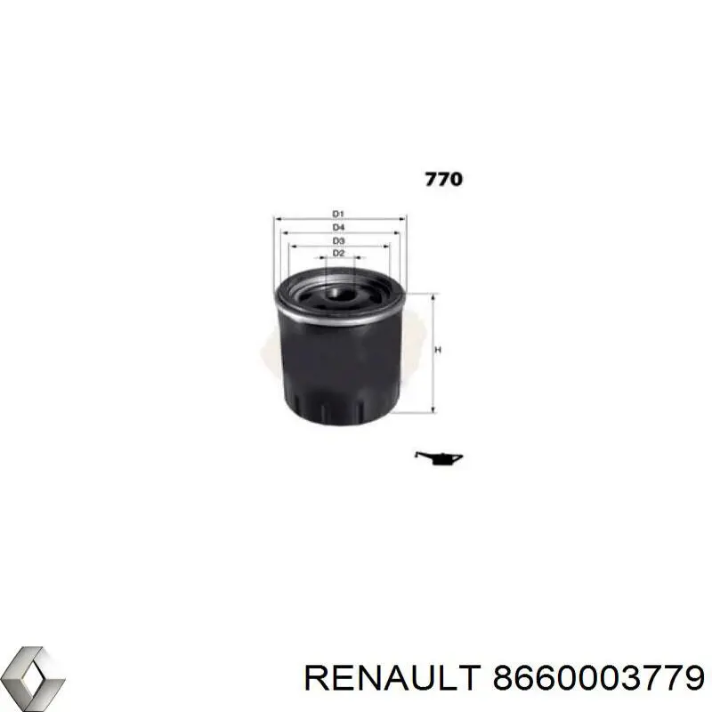 Масляний фільтр двигуна Renault (RVI) 8660003779 ціна, від 8.45 USD