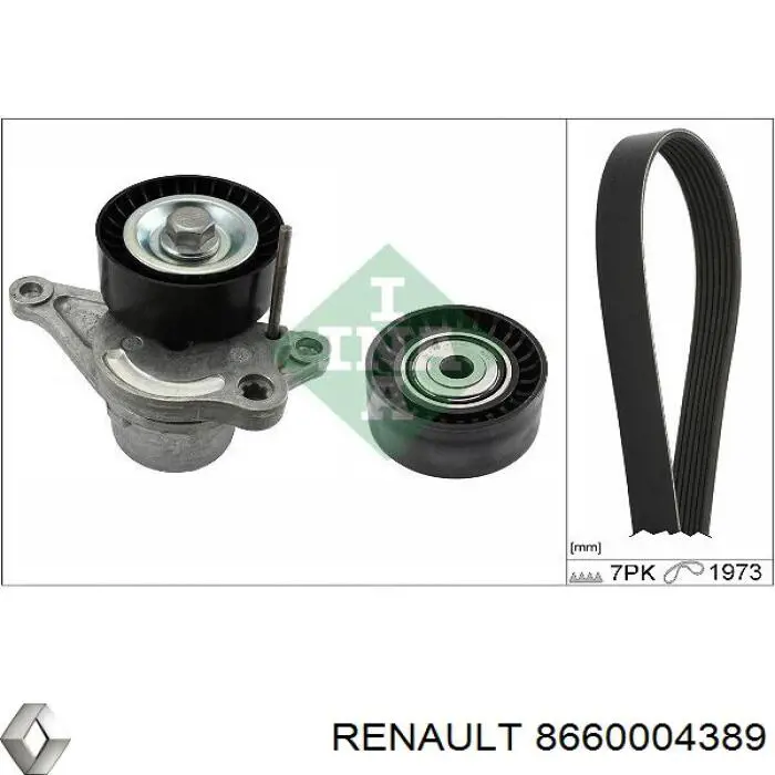 Ремінь приводний, агрегатів, комплект Renault (RVI) 8660004389 ціна, від 85.19 USD