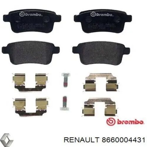Купити 8660004431 Renault (RVI) Задні колодки