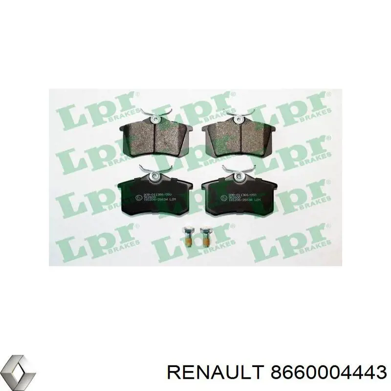 Задні гальмівні колодки Renault (RVI) 8660004443 ціна, від 25.51 USD