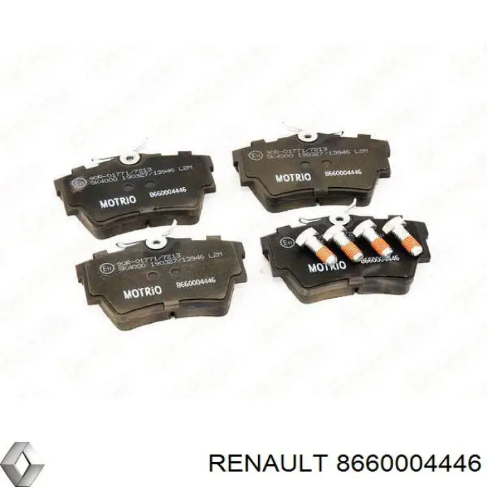 Задні гальмівні колодки Renault (RVI) 8660004446 ціна, від 18.51 USD