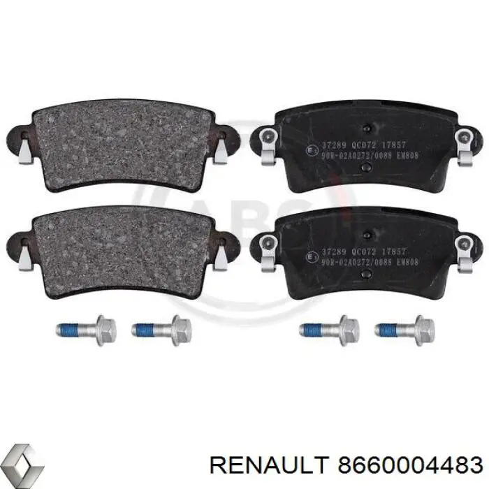 Колодки гальмові задні, дискові 8660004483 Renault (RVI)