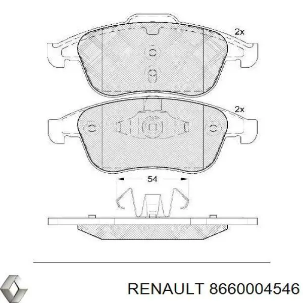 Гальмівні колодки Renault (RVI) 8660004546 ціна, від 34.25 USD