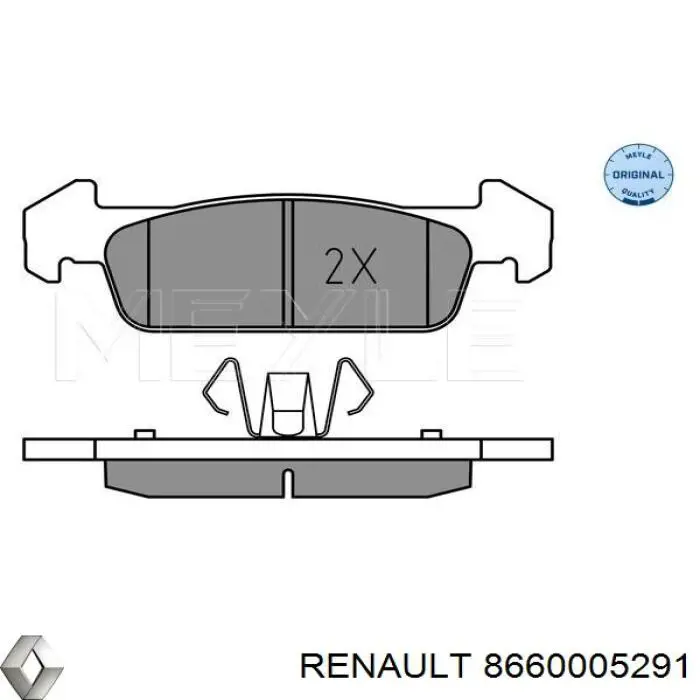 Гальмівні колодки Renault (RVI) 8660005291 ціна, від 24.57 USD