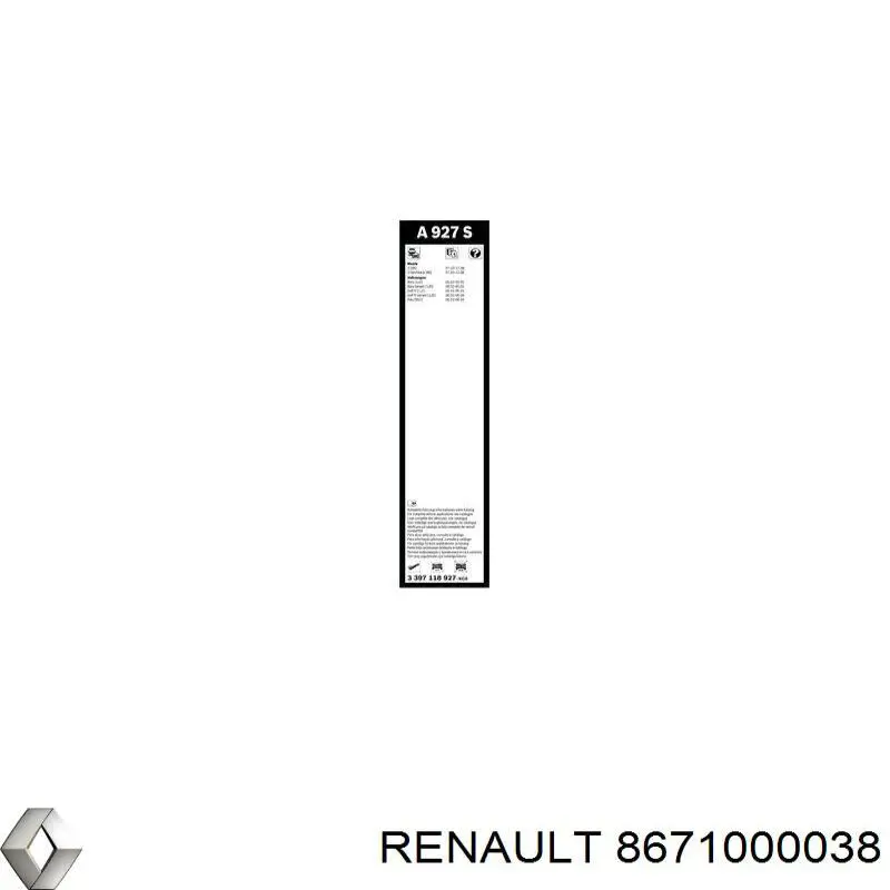 Купити 8671000038 Renault (RVI) Щітка-двірник лобового скла, водійська