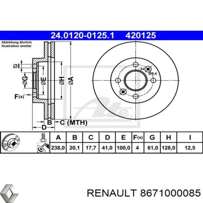 Купити 8671000085 Renault (RVI) Ротор гальмівний