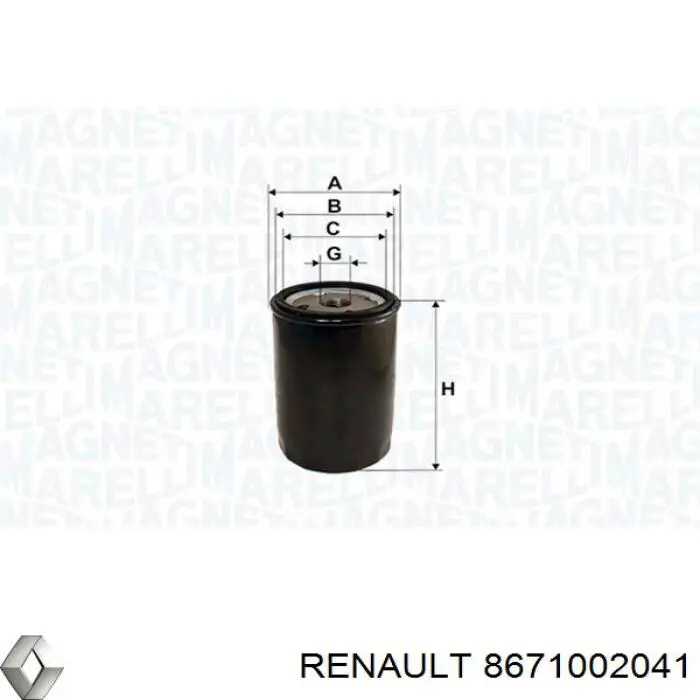 8671002041 Renault (RVI) фільтр масляний