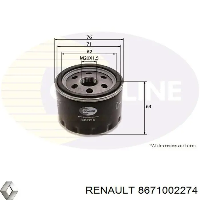 Купити 8671002274 Renault (RVI) Фільтр очищення масла відцентровий