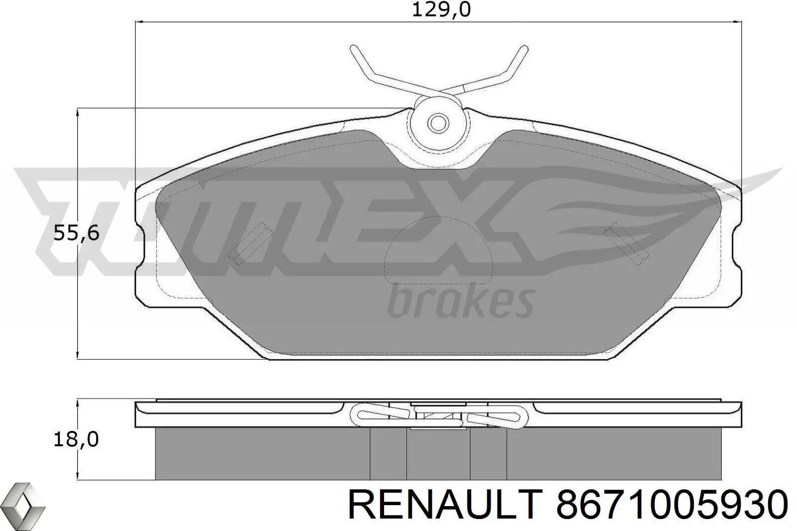 8671005930 Renault (RVI) колодки гальмівні передні, дискові