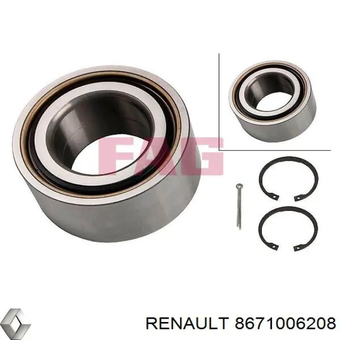 Підшипник маточини передньої 8671006208 Renault (RVI)