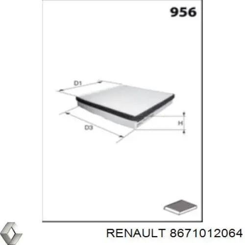 Фільтр повітряний обігрівача Renault (RVI) 8671012064 ціна, від 4.09 USD