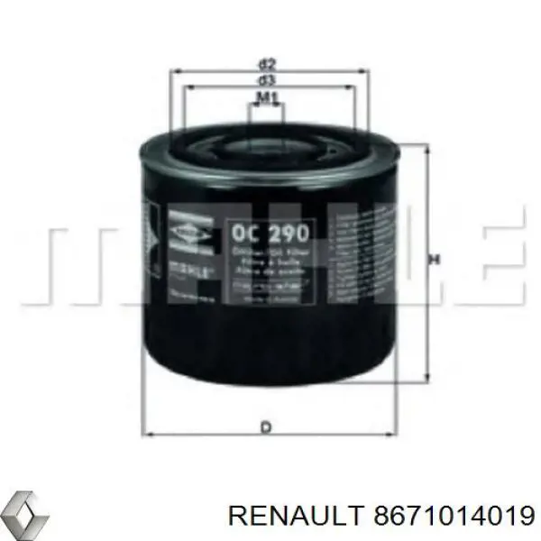 8671014019 Renault (RVI) фільтр масляний