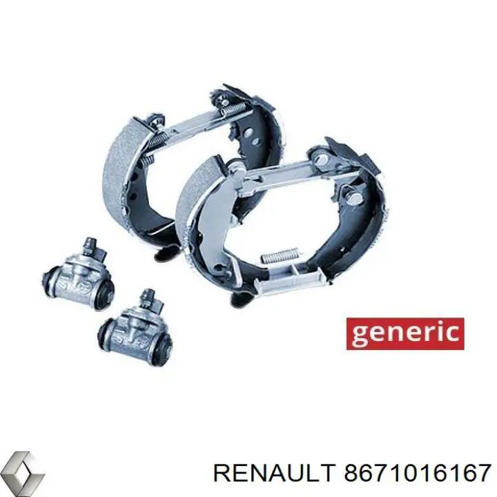 8671016167 Renault (RVI) колодки гальмівні задні барабанні, в зборі з циліндруми, комплект