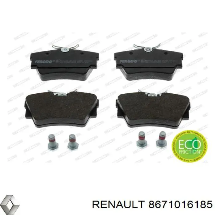 Колодки гальмові задні, дискові 8671016185 Renault (RVI)