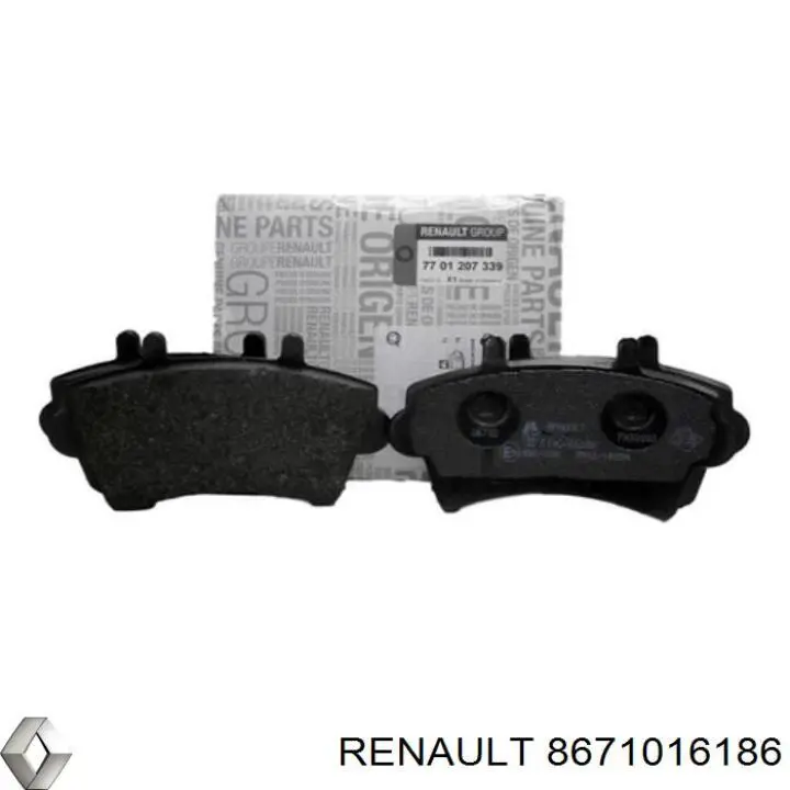 Колодки гальмівні передні, дискові 8671016186 Renault (RVI)