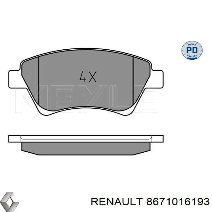 Купити 8671016193 Renault (RVI) Колодки гальмівні передні, дискові