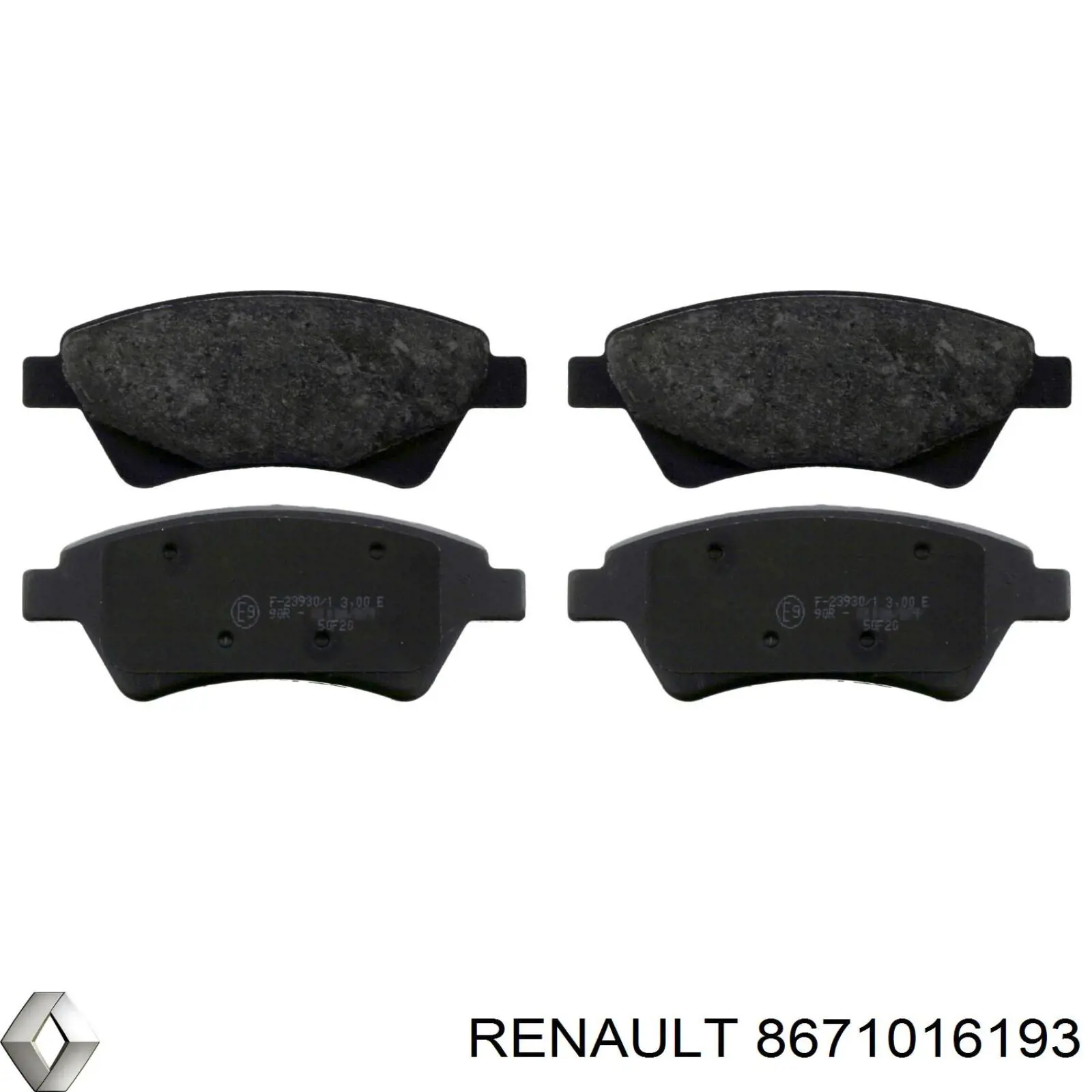 Колодки гальмівні передні, дискові 8671016193 Renault (RVI)