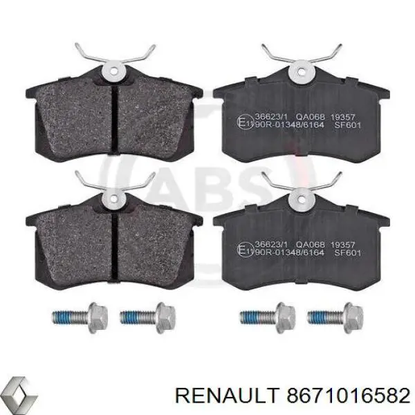 Задні гальмівні колодки 8671016582 Renault (RVI)