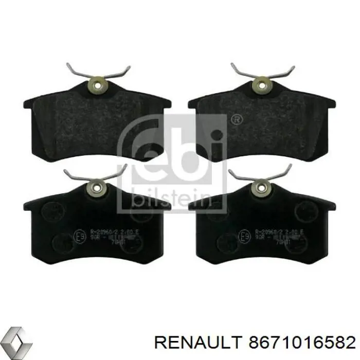 8671016582 Renault (RVI) колодки гальмові задні, дискові