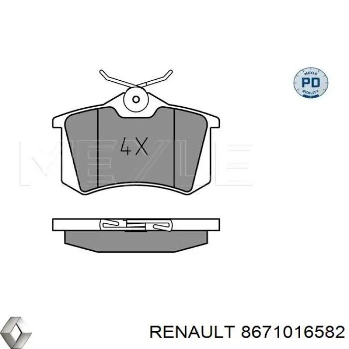 Задні гальмівні колодки Renault (RVI) 8671016582 ціна, від 19.38 USD