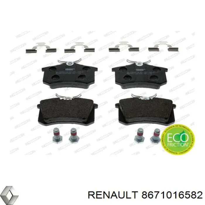 Купити 8671016582 Renault (RVI) Задні колодки