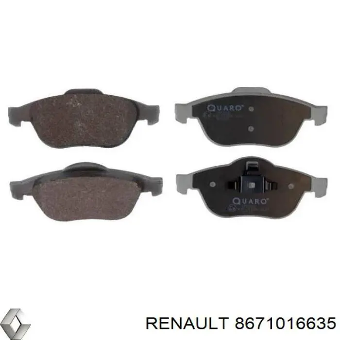 Передні тормозні колодки 8671016635 Renault (RVI)