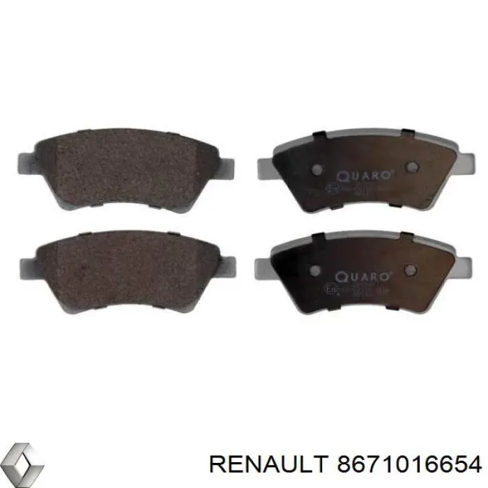Передні тормозні колодки 8671016654 Renault (RVI)