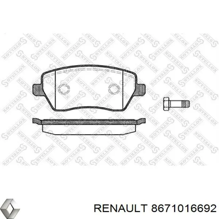 Передні тормозні колодки 8671016692 Renault (RVI)